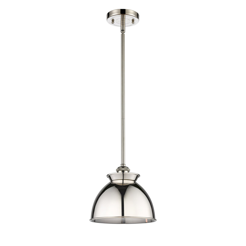 1 - Light Single Pendant, Polished Nickel, Polished Nickel, 44.25" H x 8.13" W x 8.13" D