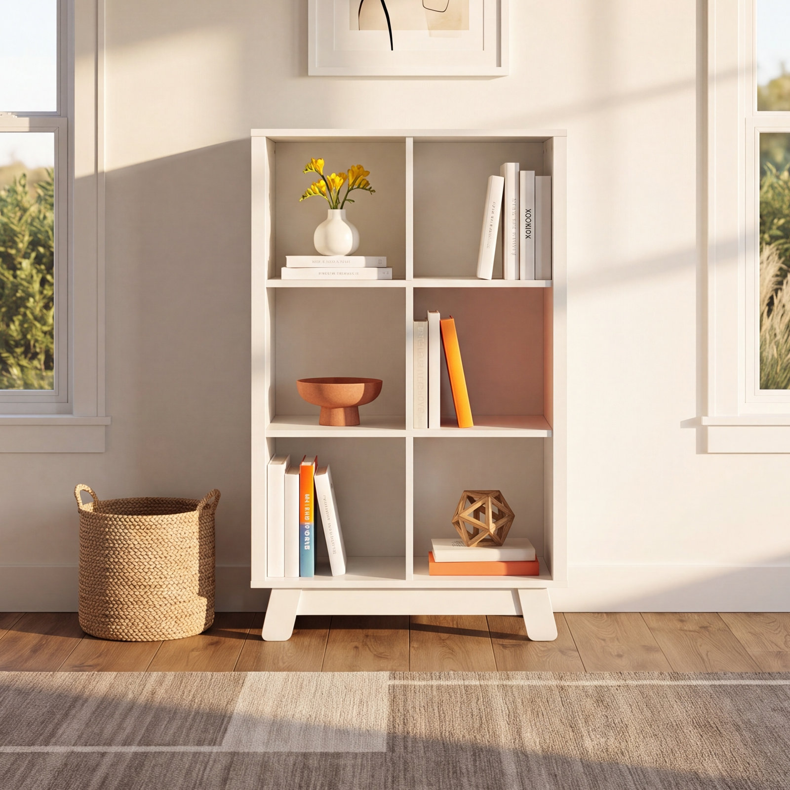 Hudson Cubby Bookcase, White