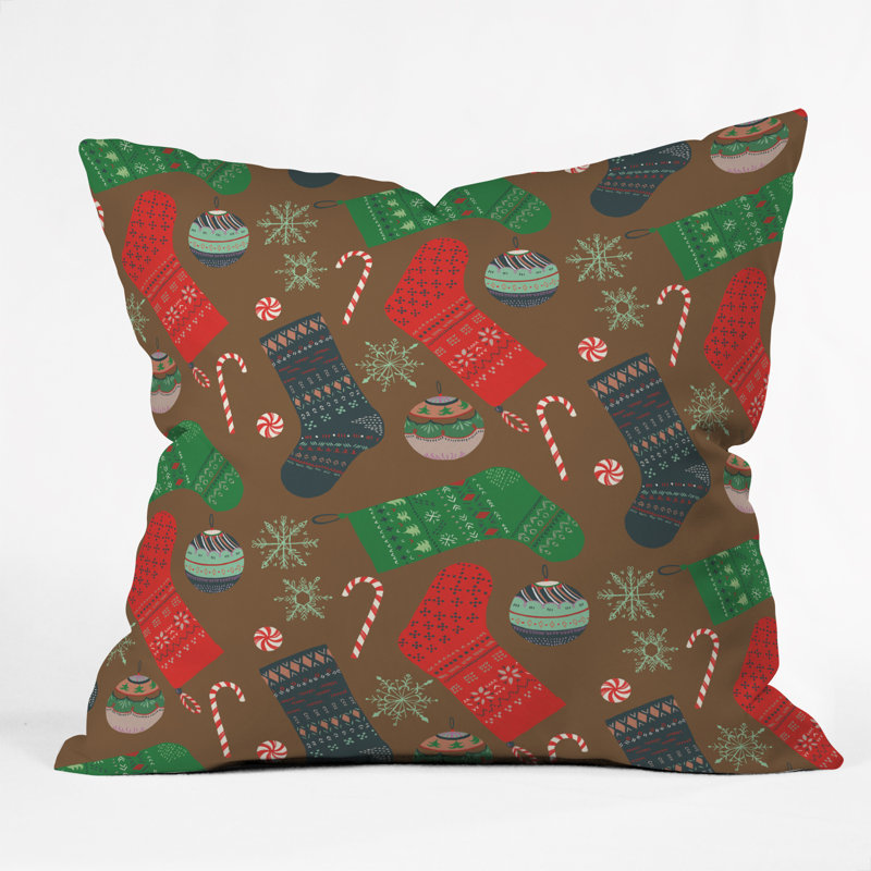 Coussin décoratif de noël ornements, 16 po x 16 po