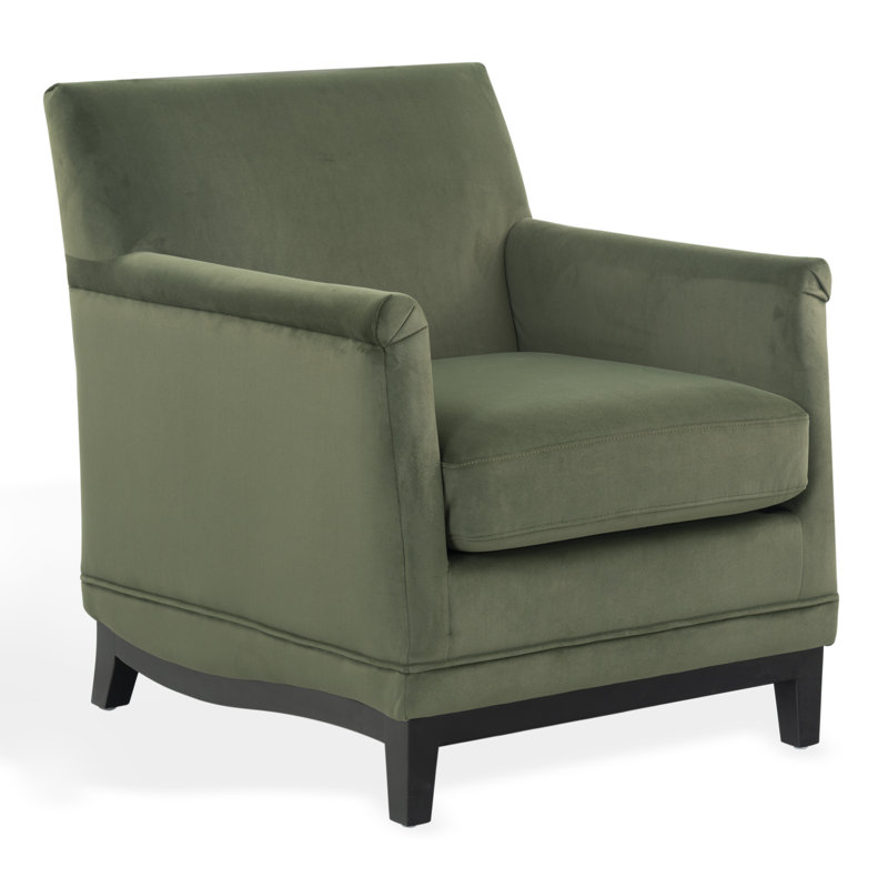 Fauteuil d'appoint en velours Franny, Vert olive
