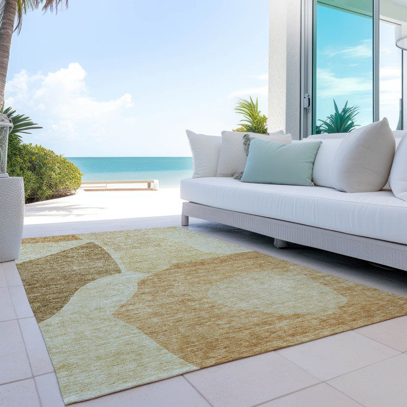 Tapis intérieur / extérieur Yaret avec envers antidérapant, Rectangle 5 pi x 7 pi 6 po