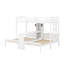 Lit superposé en bois avec bureau et tablettes de rangement, lit superposé triple 3 en 1 avec lampe de lecture à DEL-935423403