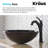 Glass Circular Vessel Bathroom Sink with Faucet-35841302