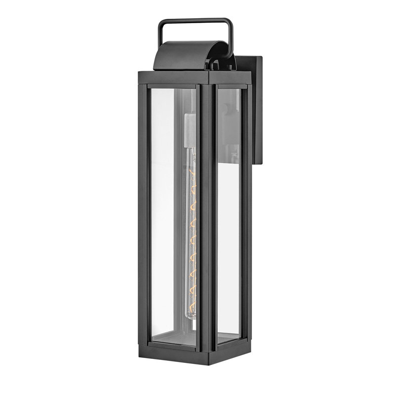 Sag Harbor Single Light Outdoor Wall Mount Lantern - Bulb Included, Black, 21.25" H x 5.5" W x 7.5" D