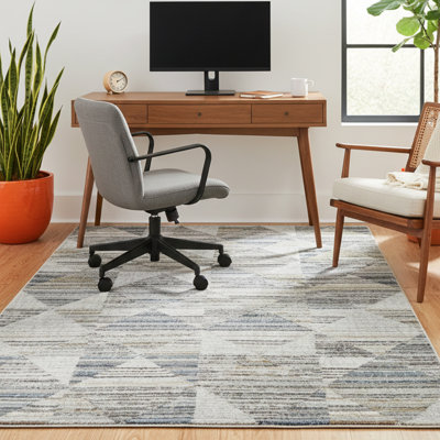 Knoll Sculpted Geometric Modern Stone Multi Plush Washable Area Rug – Elemental Collection