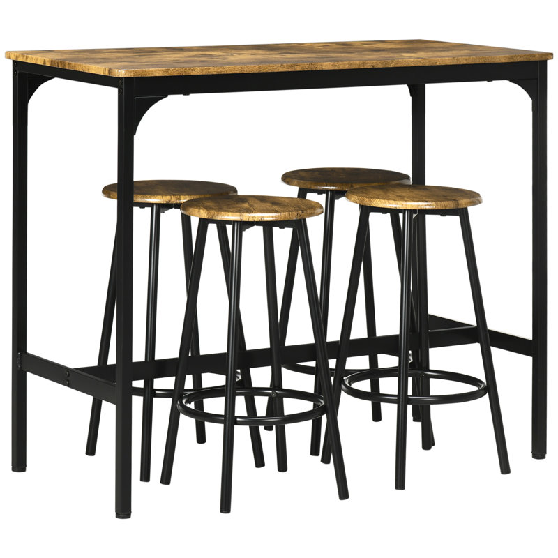 4 - Person Dining Set, Brown/Black