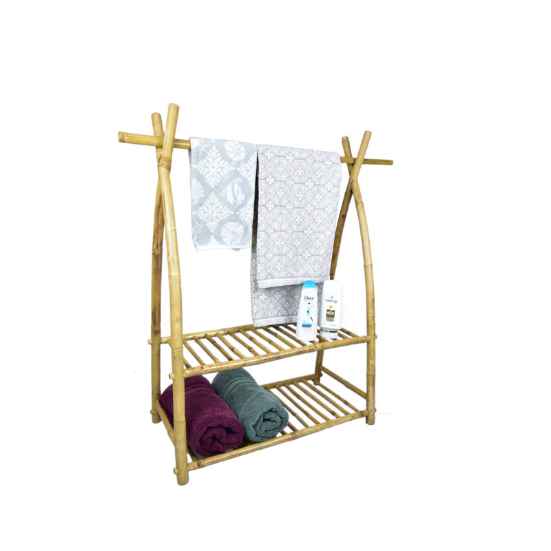 Venne 30.5'' Solid Wood Rolling Clothing Rack