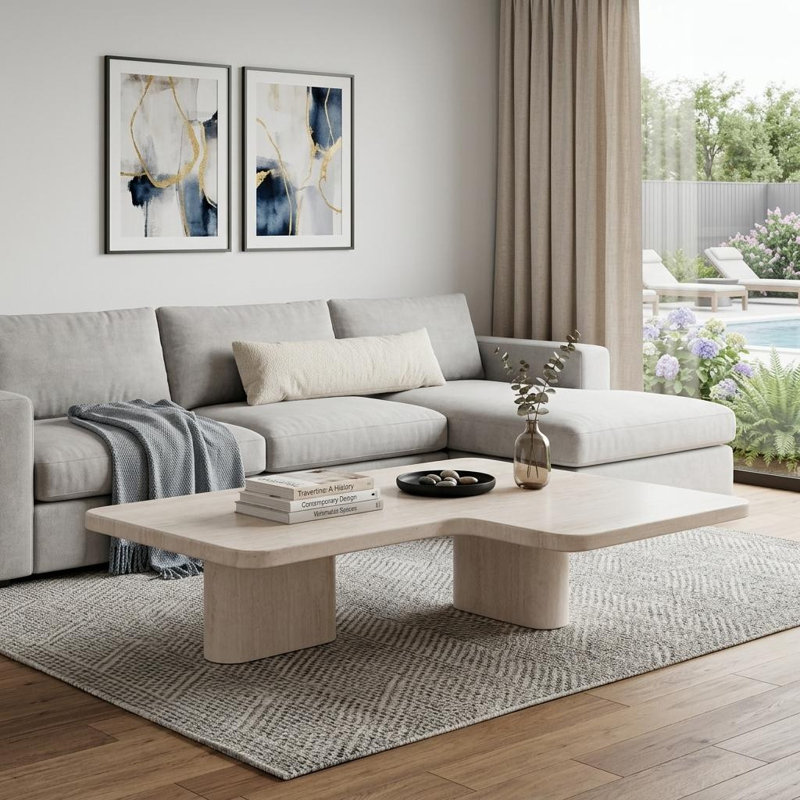 Table basse à double piédestal 47 po