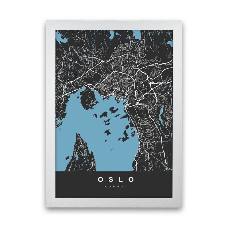 Oslo - Print, 63cm H x 46cm W x 3cm D, White Paper