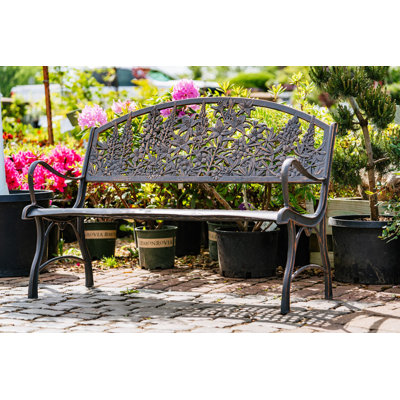 Coker Wildflower Cast Iron Park Bench by Rosalind Wheeler