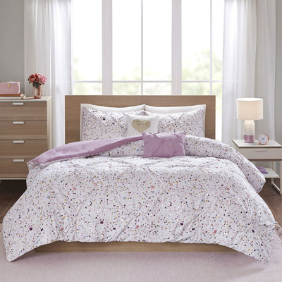Édredon métallique imprimé prune pour lit simple / simple TG avec imprimé lumineux et attrayant