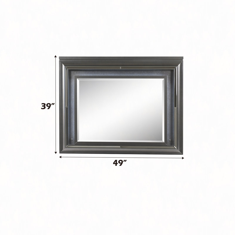 Miroir à finition grise avec DEL