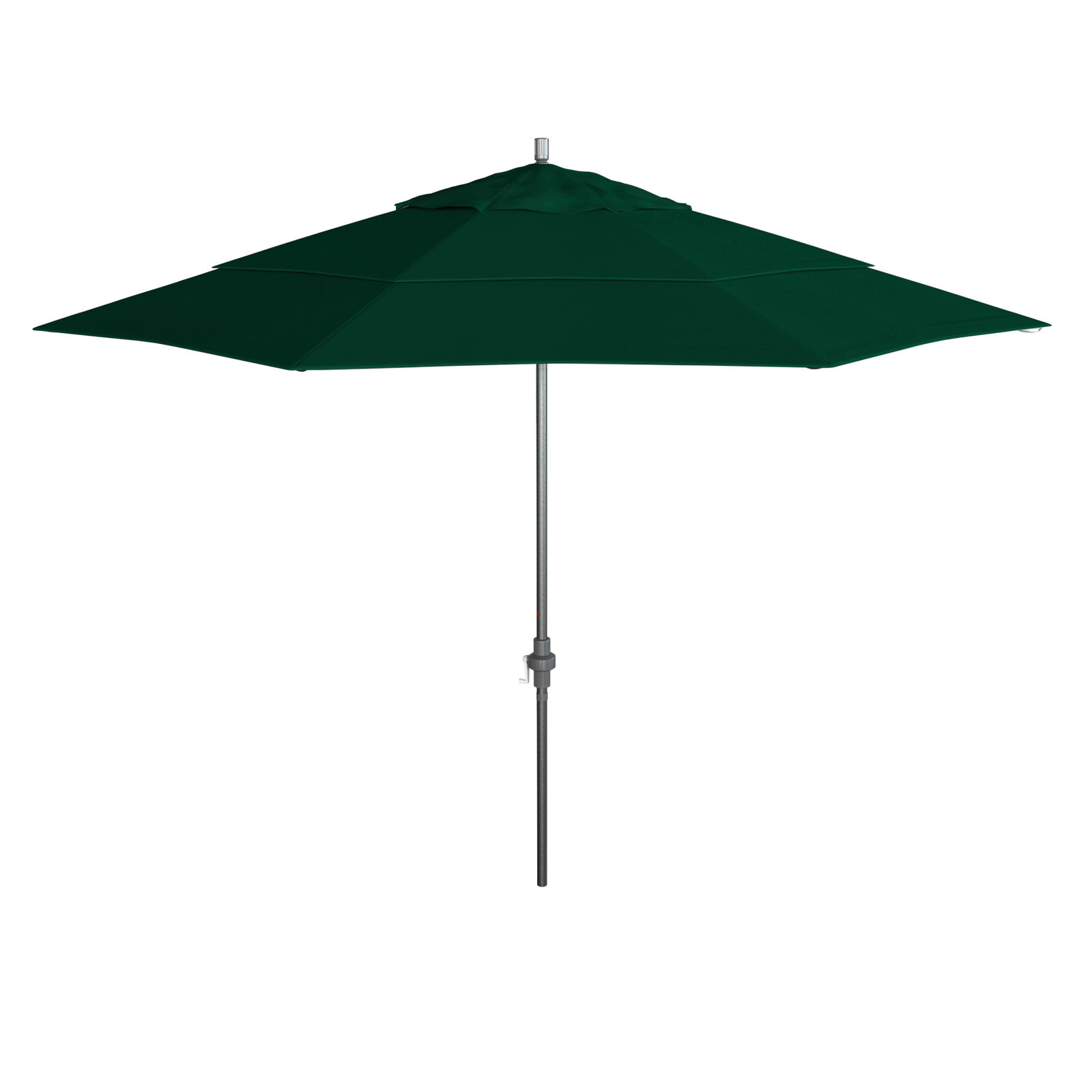 Ohara 132'' Market Umbrella, Hunter Green Performance, Hammertone Gray