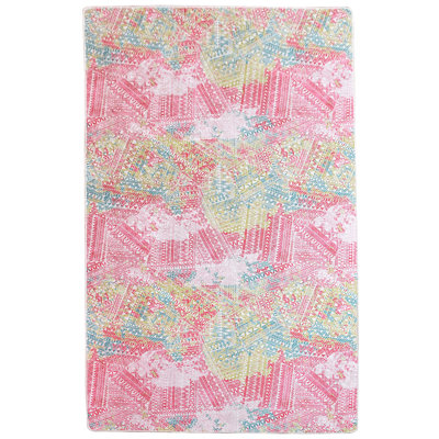 Stylish Hall Carpet, 100% Polyester, 59 x 79 inches | 0.16 in Pile Height, 0.16 in Sponge Height, 0.08 in Felt Base | Antibacterial, Non-Slip, Machine Washable, Easy Care | Perfect for Living Room & Entryway Décor