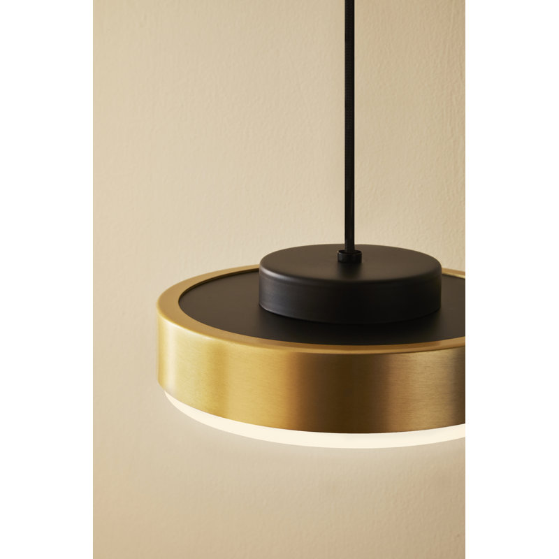 Discus Wall Lamp, Matt Black Silk Lacquered, Satin Brass