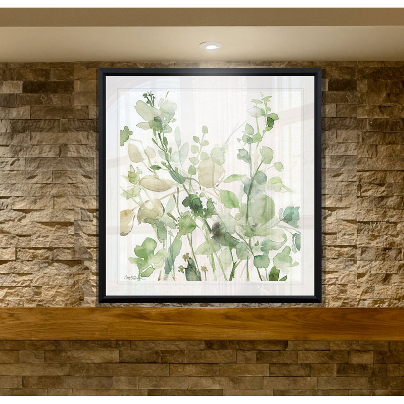 Sage Garden II - Painting, 17.5" H x 17.5" W, Framed Print, Black Plastic