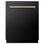 Porte d'entrée automatique pour lave-vaisselle ZLINE Autograph 24 po, 51dBa, panneau en acier noir, poignée dorée