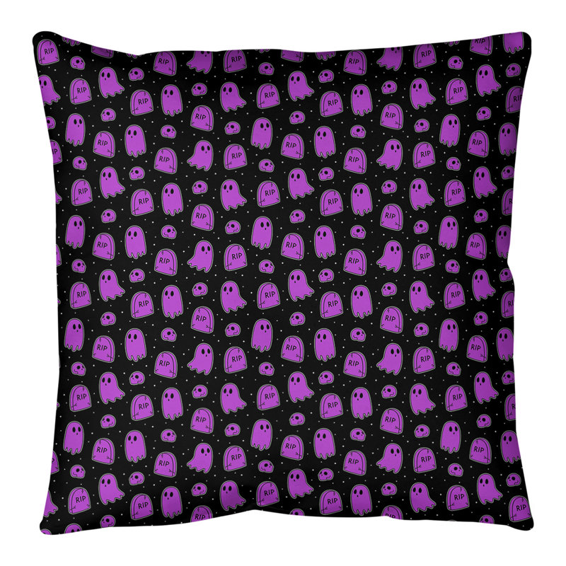 Housse de coussin Katelyn Elizabeth, 28 po x 28 po, Noir / Mauve