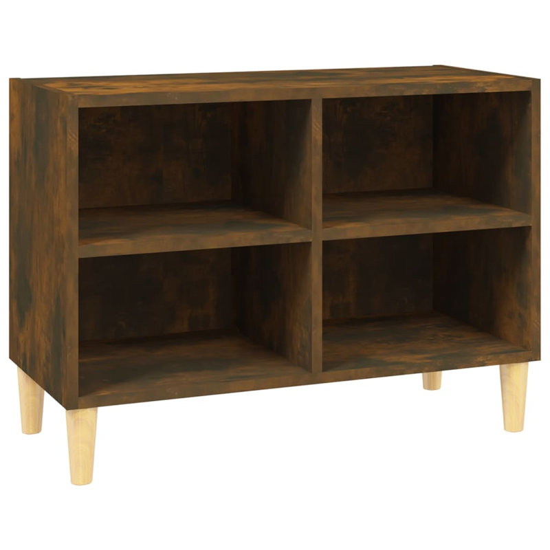 Meuble télé Meuble télé Meuble télé Buffet avec pieds en bois massif, Chêne fumé