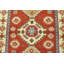 Tapis rouge en laine noué à la main de conception unique 4 pi 3 po x 6 pi 3 po