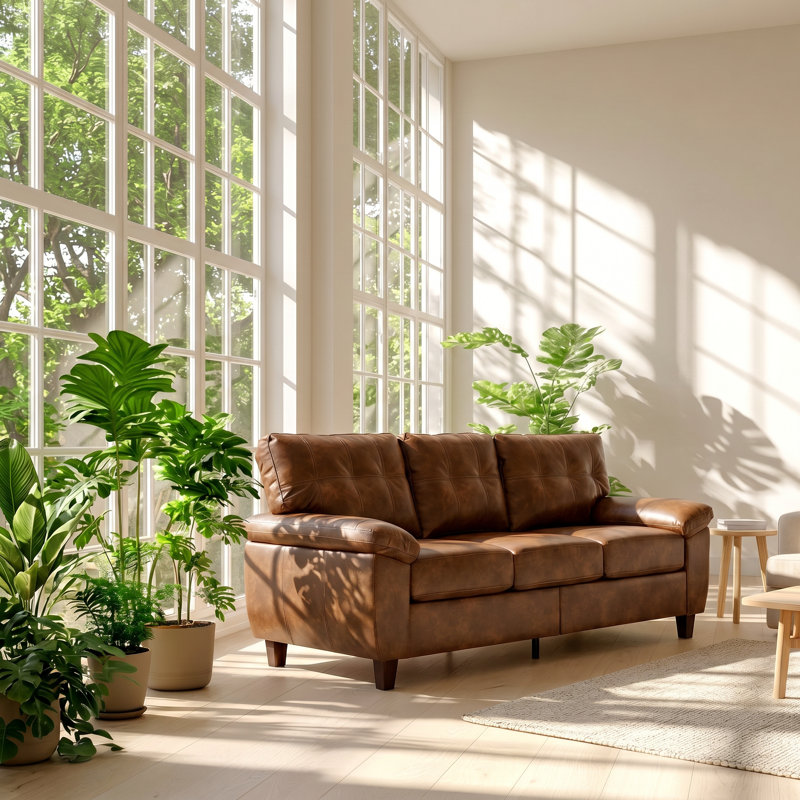 Canapé en bois d'eucalyptus avec rangement caché 3 tiroirs H 79 po x l 32,3 po x H 35 po HDF Store