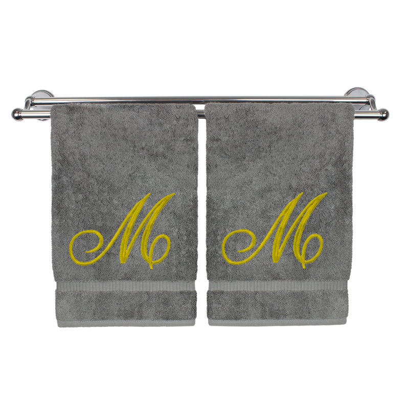 Super Plush Hand Towel, Gray/Gold, M