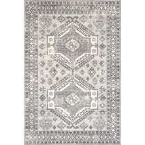 nuLOOM nelle Tribal Machine Washable Indoor Outdoor Area Rug, Blue, 6x9 ft