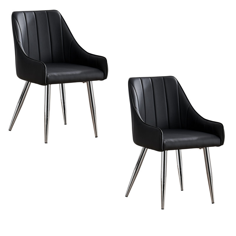 Ensemble de 2 chaises avec accoudoirs de salle à manger Casy, Noir, Noir