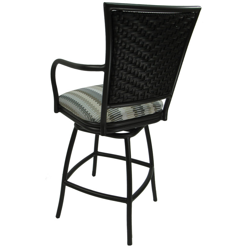 Tabouret de bar 26 po avec coussins Cutlip, Gris
