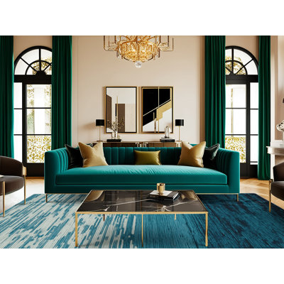 Washable Ocean Depth Gradient Coastal Area Rug