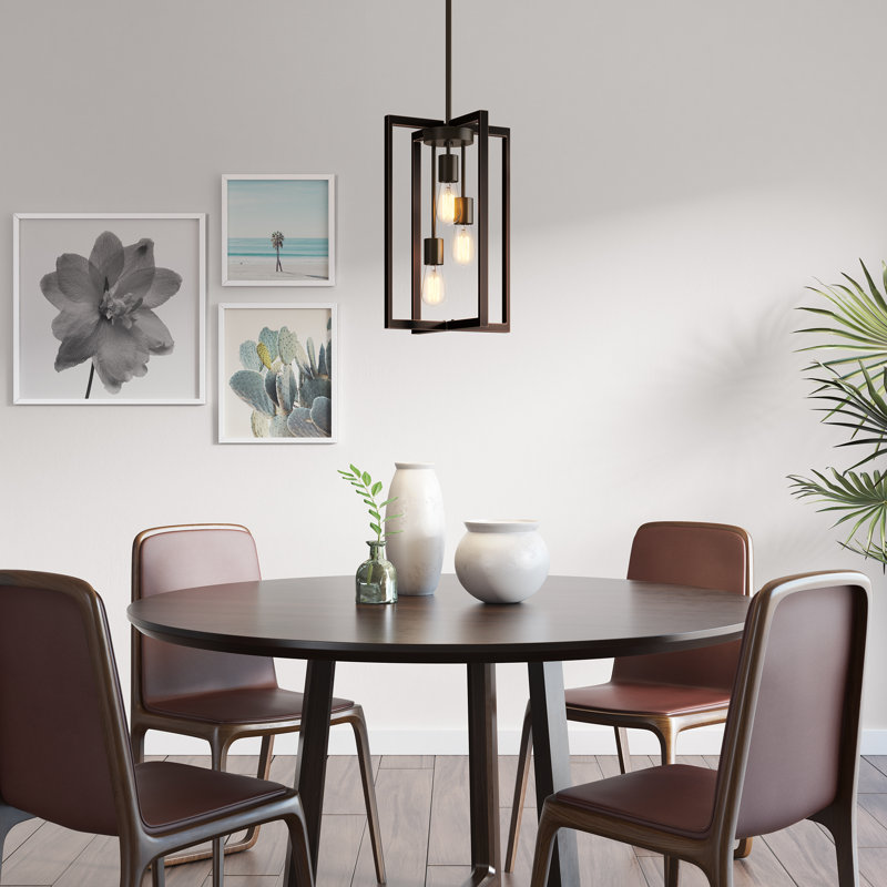 3 - Light Dimmable Square Chandelier
