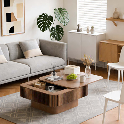 Table basse de conception moderne avec rangement caché spacieux, pour le salon et le bureau