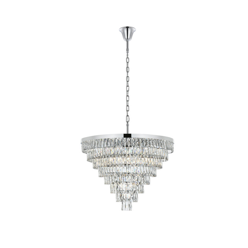 Lustre rond 36 pouces Iva, Chrome chrome
