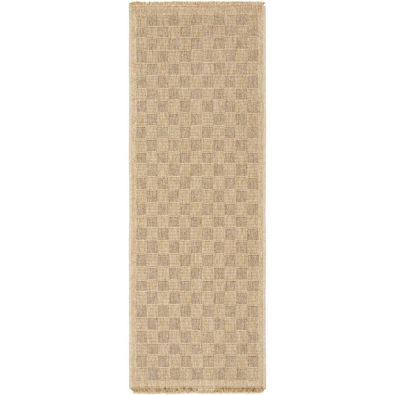 Abbie Machine Woven Checkered Area Rug, Runner 2'7" x 7'