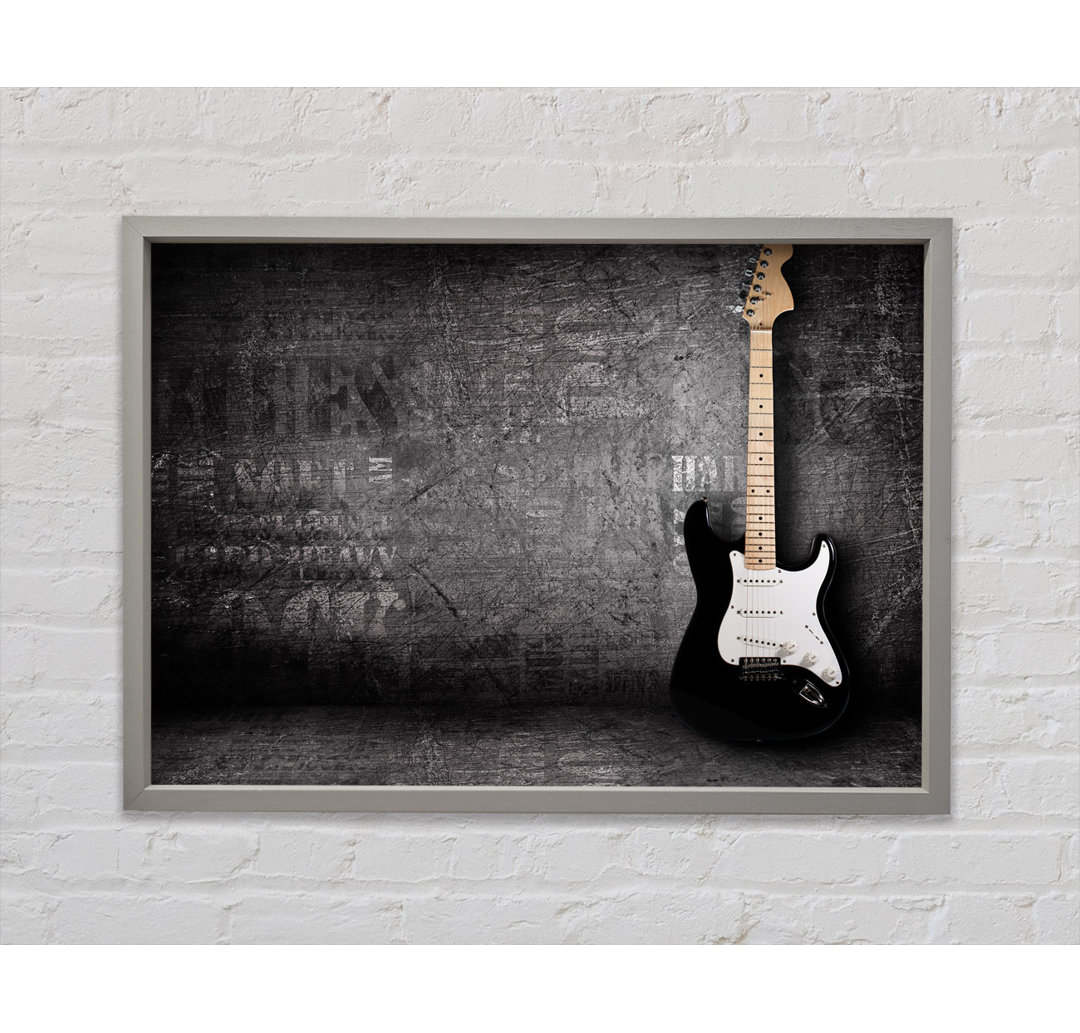 Grunge Guitar Distressed - Einzelner Bilderrahmen Kunstdrucke auf Leinwand