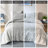 Full/queen Grey Comforter With Crushed Velvet And For Bed Soft