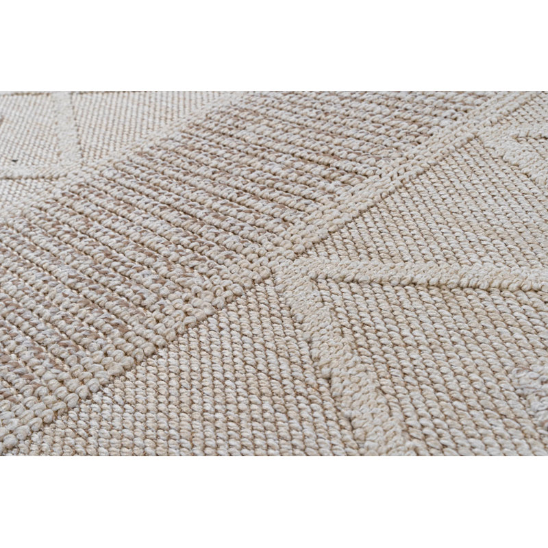 Tapis népalais en jute crème et népalaisépalais, Carré 1 pi 6 po