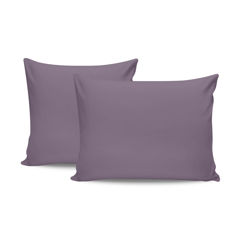 Premium 100% Cotton Pillowcase Set (2 Pieces), Dusty Rose, 23.6 x 23.6 inches | Soft Ranforce Fabric with 145 Thread Count | Envelope Closure, Machine Washable | Ideal for Luxury Bedding & Comfortable Sleep