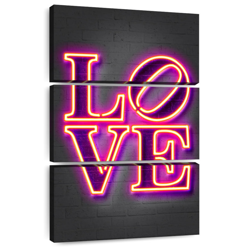 Plaque murale Kema Love In Neon, H 50 po x l 32 po