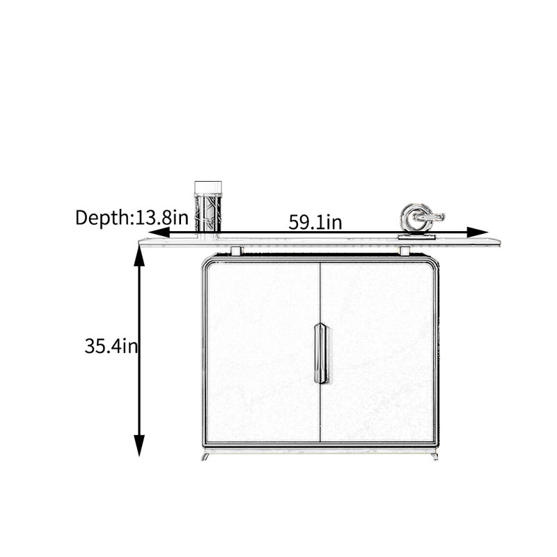 Armoire d'entrée italienne, H 35,4 po x l 59,1 po x P 13,8 po, Vert