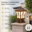 Lampadaire colonne à énergie solaire 3 lumières, colonne extérieure imperméable avec télécommande, lampe d'extérieur à double alimentation pour patio