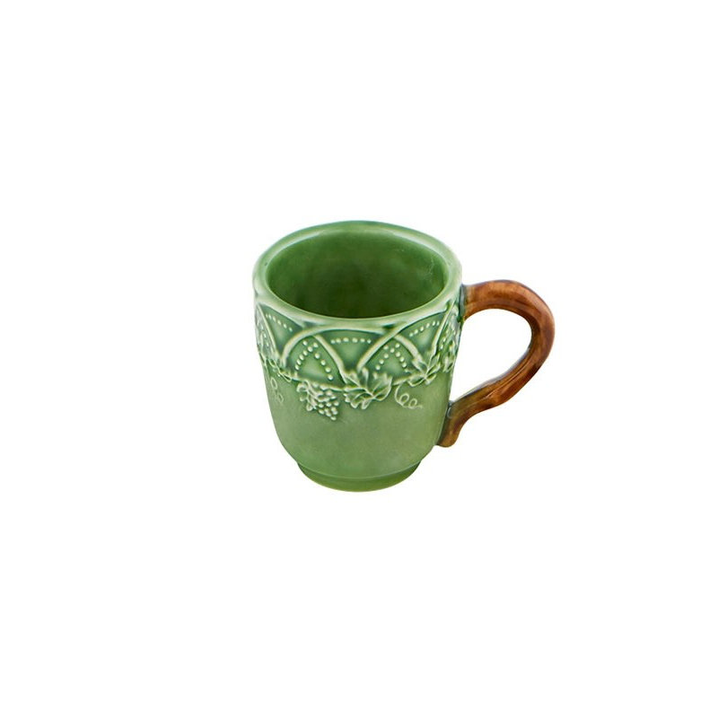 Bois, tasse à café et soucoupe faisan