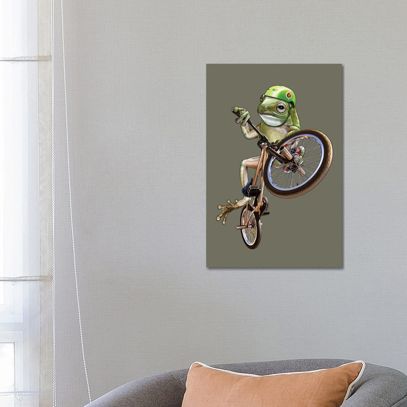 BMX Frog by Adam Lawless - Wrapped Canvas Gallery-Wrapped Canvas Giclée, 66.04 cm H x 45.72 cm W x 1.91 cm D