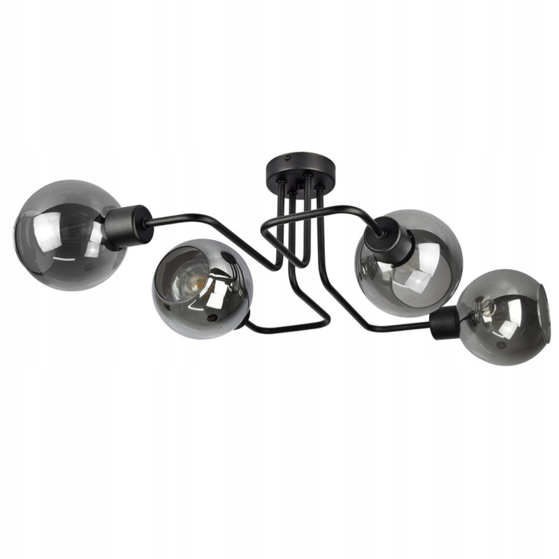 Sargat Glass Semi Flush Mount, Aluminium