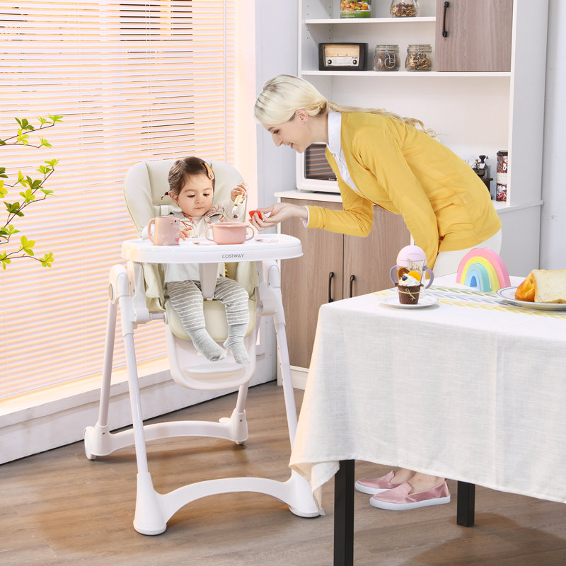 Kwabena High Chair, Beige/White