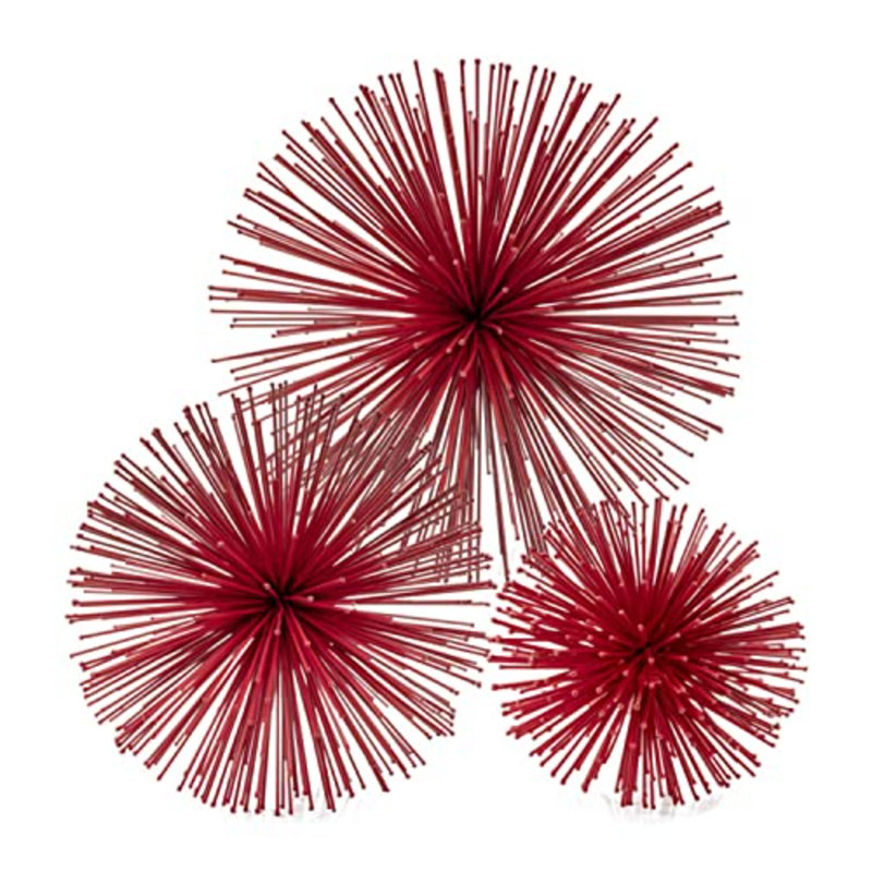 Grande sphère Erizo Spiked, H 10 po x l 10 po x P 10 po, Rouge
