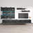 Nardi 126" Modern Floating Wall Mounted Entertainment Center with 16-Color LED Lighting, High Gloss Finish-171550367