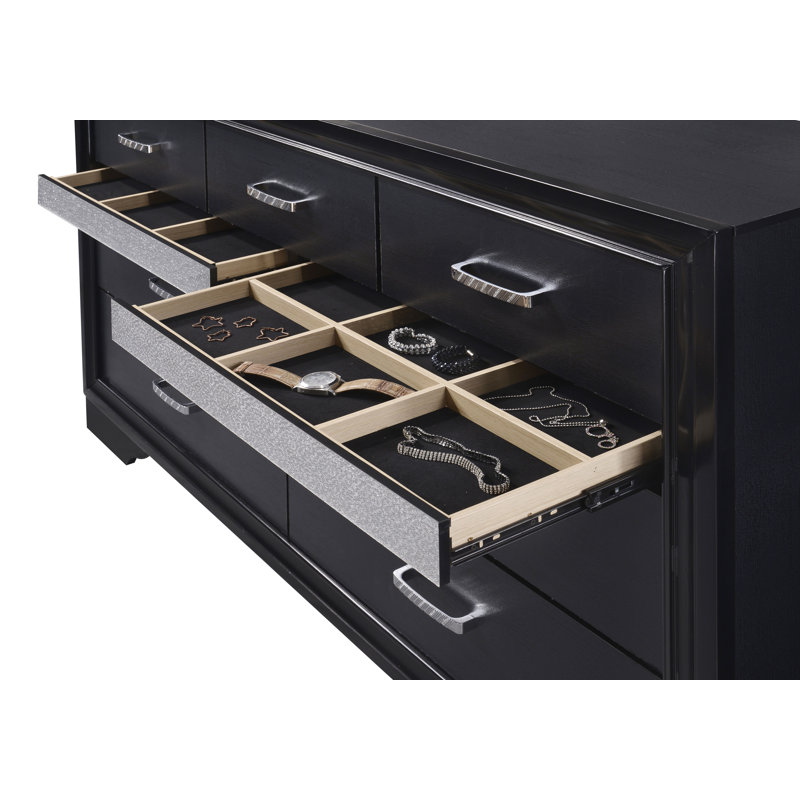 SantaAna 9-drawer Dresser Black, Black