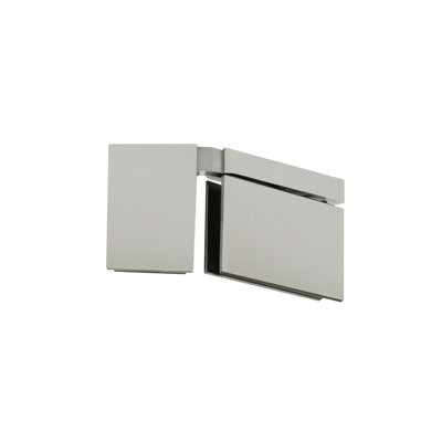 FHC CAM0735LBN Cambria 135 Degree Glass-to-Glass Square Left Pivot Hinge - Brushed Nickel