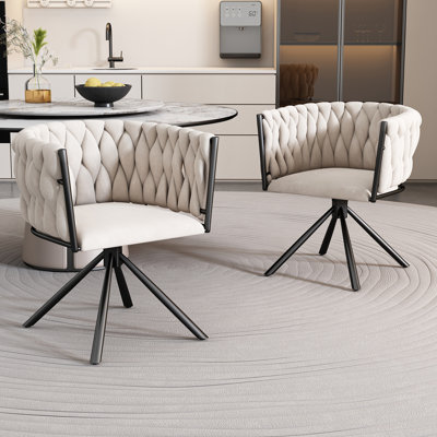 31cm H Tufted Velvet Upholstered Metal Armchair